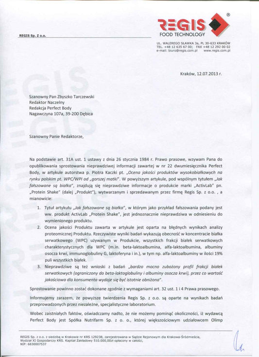 Oficjalne stanowisko Activlab