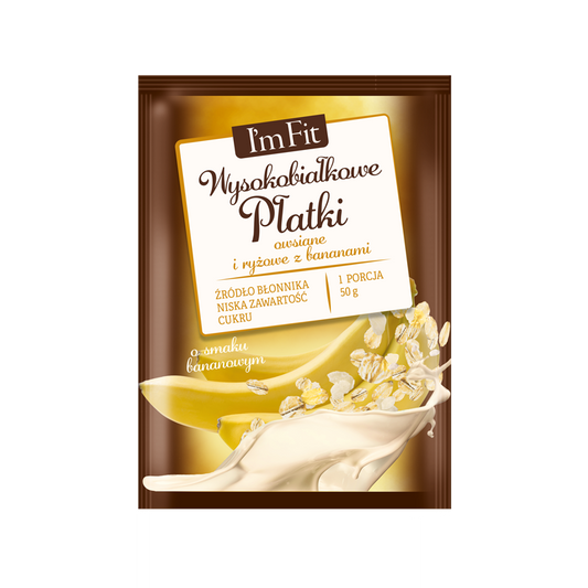 Wysokobiałkowe płatki owsiane i ryżowe z bananami- pomysł na pożywne śniadanie